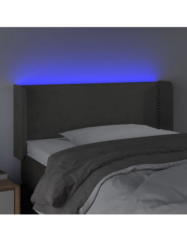 Testiera a LED Grigio Scuro 83x16x78/88 cm in Velluto