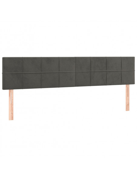 Testiere 2 pz Grigio Scuro 100x5x78/88 cm in Velluto