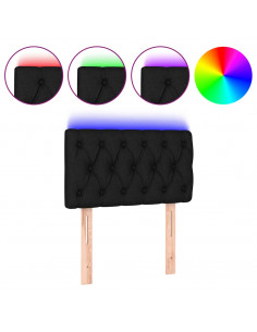 Testiera a LED Nera 80x7x78/88 cm in Tessuto 2