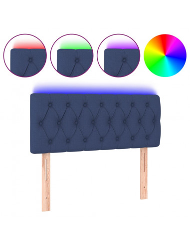 Testiera a LED Blu 90x7x78/88 cm in Tessuto