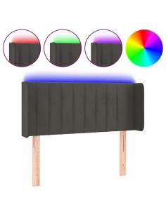 Testiera a LED Grigio Scuro 83x16x78/88 cm in Velluto 2