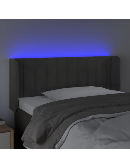 Testiera a LED Grigio Scuro 83x16x78/88 cm in Velluto