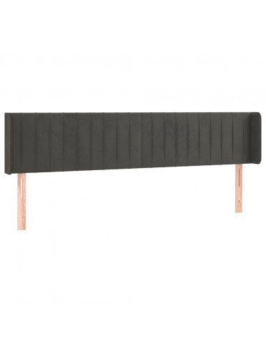 Testiera a LED Grigio Scuro 203x16x78/88 cm in Velluto