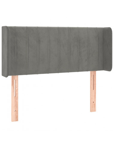 Testiera Grigio Chiaro a LED 103x16x78/88 cm in Velluto