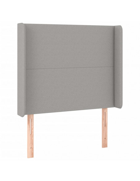 Testiera a LED Grigio Chiaro 103x16x118/128 cm in Tessuto