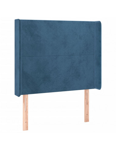 Testiera a LED Blu Scuro 93x16x118/128 cm in Velluto