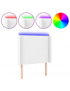 Testiera a LED Bianco 103x16x118/128 cm in Similpelle 2