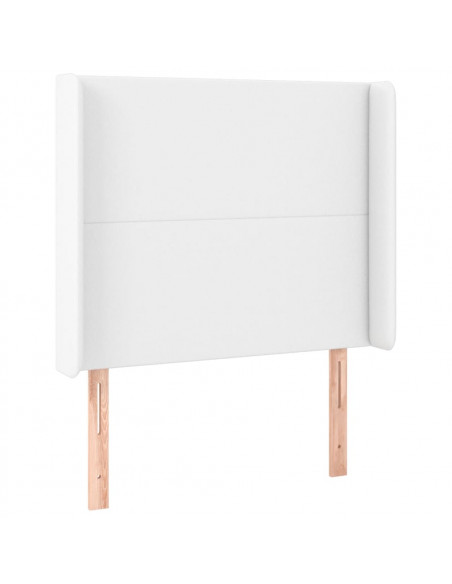 Testiera a LED Bianco 103x16x118/128 cm in Similpelle