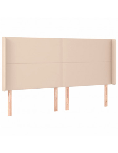 Testiera a LED Cappuccino 203x16x118/128 cm in Similpelle