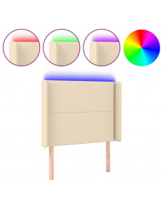 Testiera a LED crema 93x16x118/128 cm in Tessuto 2