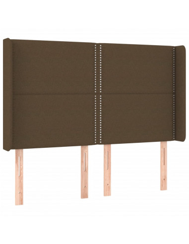 Testiera a LED MarroneScuro147x16x118/128cm inTessuto