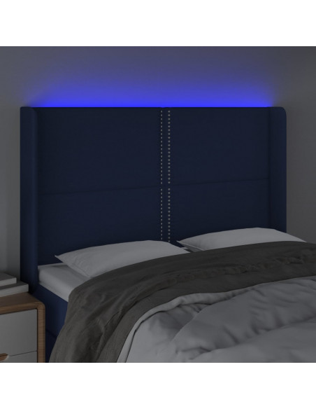 Testiera a LED Blu 147x16x118/128 cm in Tessuto