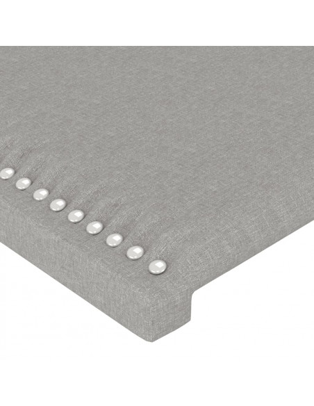 Testiera a LED Grigio Chiaro 203x16x118/128 cm in Tessuto
