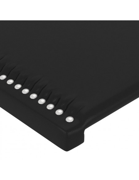 Testiera a LED Nera 83x16x118/128 cm in Similpelle