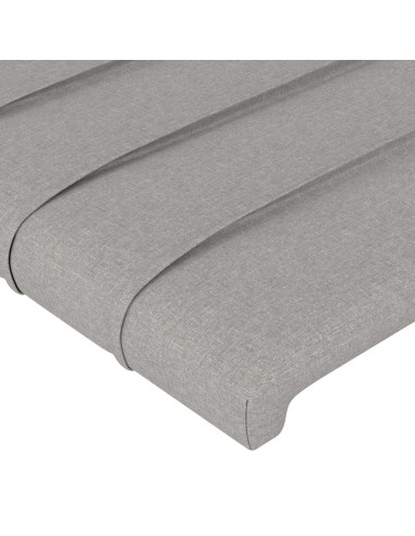 Testiera a LED Grigio Chiaro 103x16x118/128 cm in Tessuto