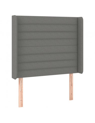 Testiera a LED GrigioScuro 103x16x118/128cm inTessuto