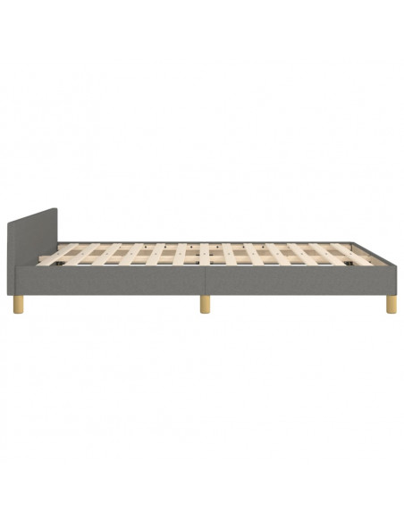 Giroletto con Testiera Grigio Scuro 140x200 cm in Tessuto