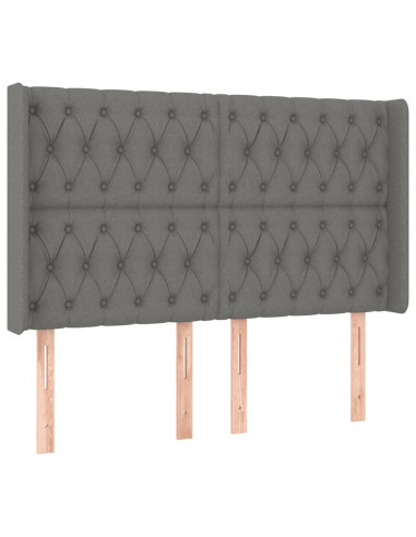 Testiera a LED GrigioScuro 147x16x118/128cm inTessuto