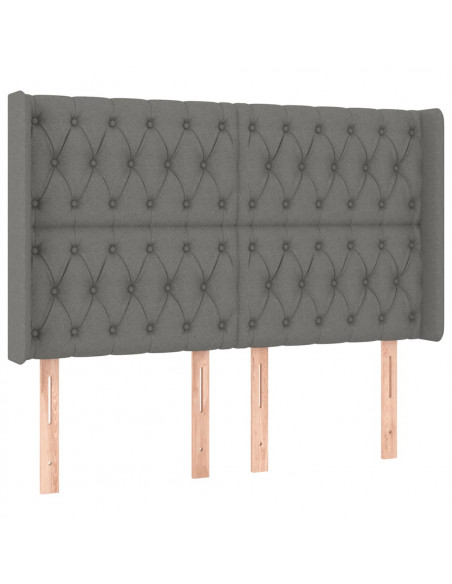 Testiera a LED GrigioScuro 147x16x118/128cm inTessuto
