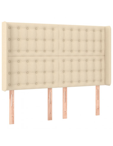 Testiera a LED Crema 147x16x118/128 cm in Tessuto