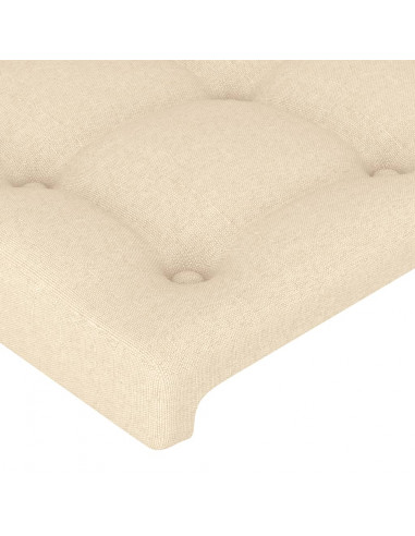 Testiera a LED Crema 147x16x118/128 cm in Tessuto