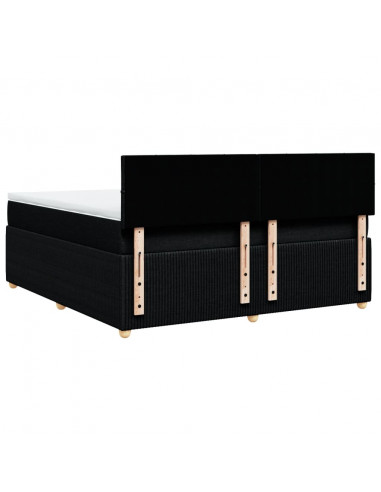 Giroletto a Molle con Materasso Nero 180x200 cm in Tessuto