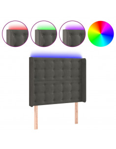 Testiera a LED Grigio Scuro 103x16x118/128cm in Velluto 2