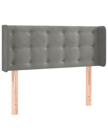 Testiera Grigio Chiaro a LED 103x16x78/88 cm in Velluto