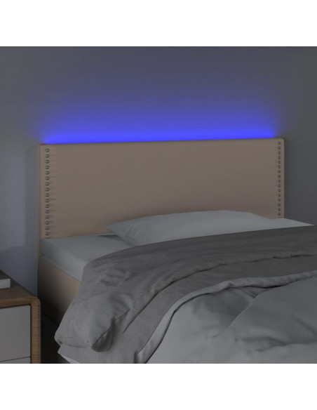 Testiera Cappuccino a LED 90x5x78/88 cm in Similpelle