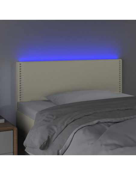 Testiera Crema a LED 100x5x78/88 cm in Similpelle