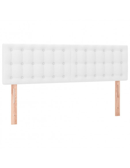 Testiera Bianca a LED 144x5x78/88 cm in Similpelle