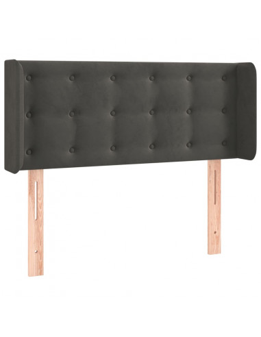 Testiera a LED Grigio Scuro 93x16x78/88 cm in Velluto
