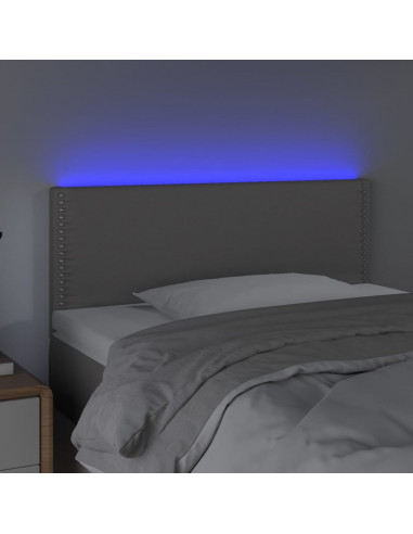 Testiera Grigio a LED 90x5x78/88 cm in Similpelle