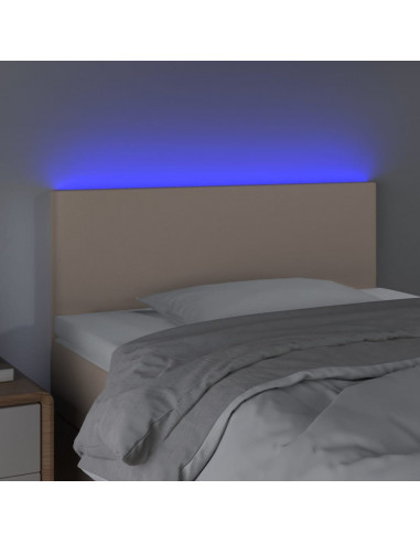 Testiera Cappuccino a LED 100x5x78/88 cm in Similpelle