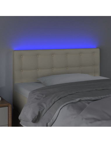 Testiera Crema a LED 100x5x78/88 cm in Similpelle