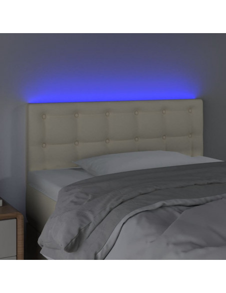Testiera Crema a LED 100x5x78/88 cm in Similpelle
