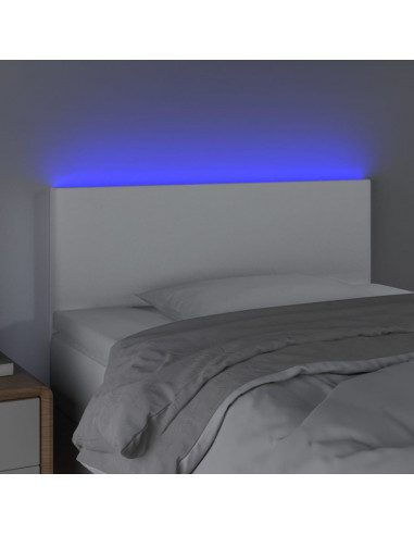 Testiera Bianco a LED 100x5x78/88 cm in Similpelle