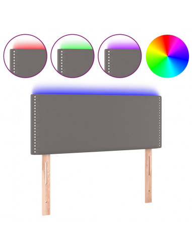 Testiera Grigio a LED 100x5x78/88 cm in Similpelle