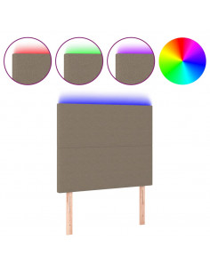 Testiera a LED Tortora 80x5x118/128 cm in Tessuto 2