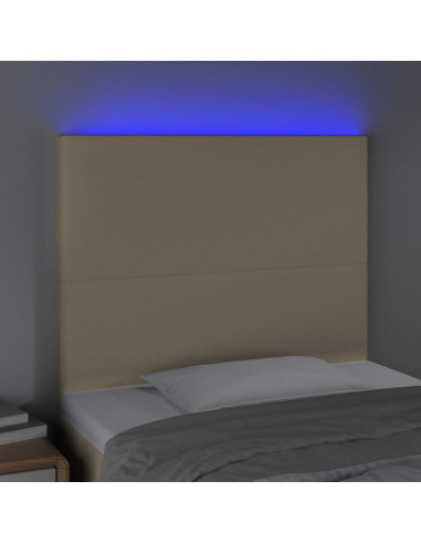 Testiera a LED Crema 80x5x118/128 cm in Tessuto