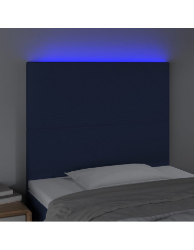 Testiera a LED Blu 80x5x118/128 cm in Tessuto
