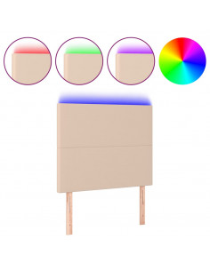 Testiera a LED Cappuccino 100x5x118/128 cm in Similpelle 2