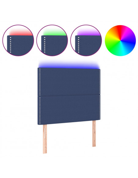 Testiera a LED Blu 100x5x118/128 cm in Tessuto