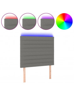 Testiera a LED GrigioScuro 100x5x118/128cm inTessuto 2