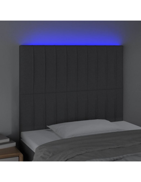 Testiera a LED GrigioScuro 100x5x118/128cm inTessuto