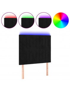 Testiera a LED nero 90x5x118/128 cm in Velluto 2