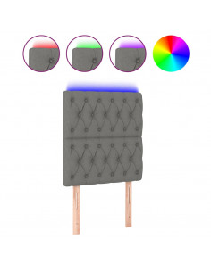 Testiera a LED Grigio Scuro 80x7x118/128 cm in Tessuto 2