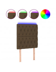 Testiera a LED Marrone Scuro 80x7x118/128 cm in Tessuto 2