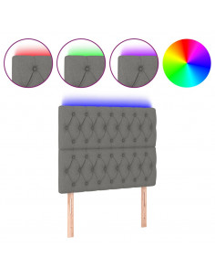 Testiera a LED GrigioScuro 100x7x118/128cm inTessuto 2