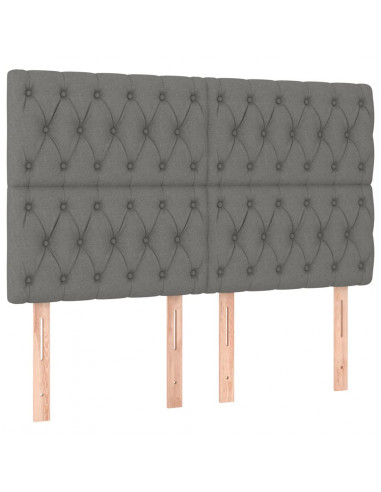 Testiera a LED GrigioScuro 144x7x118/128cm inTessuto